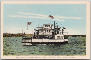 Ferry 'Agoming' Sault Ste Marie Ontario ON Postcard 