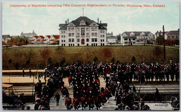 Winnipeg MB University of Manitoba 79th Cameron Highlanders Parade Unused Postcard