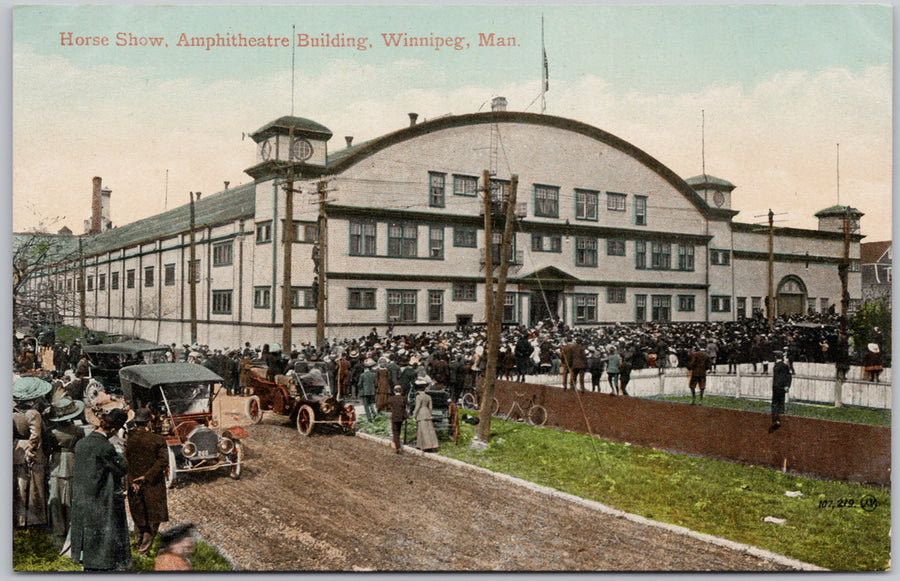 Winnipeg MB Horse Show Amphitheatre Building Unused Postcard