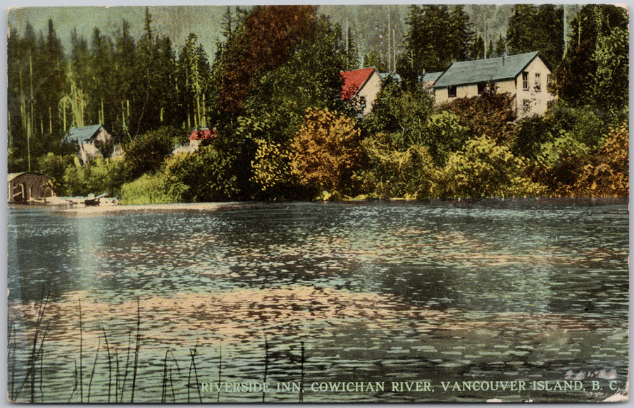 Riverside Inn Cowichan River Vancouver Island BC British Columbia Postcard