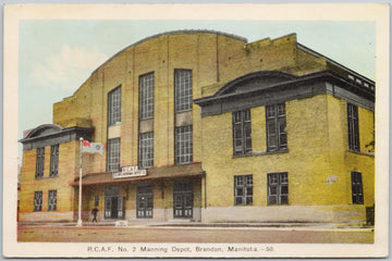 Brandon Manitoba RCAF No 2 Manning Depot Postcard