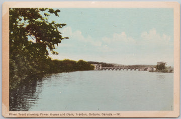 Trenton Ontario River Trent Power House and Dam Postcard