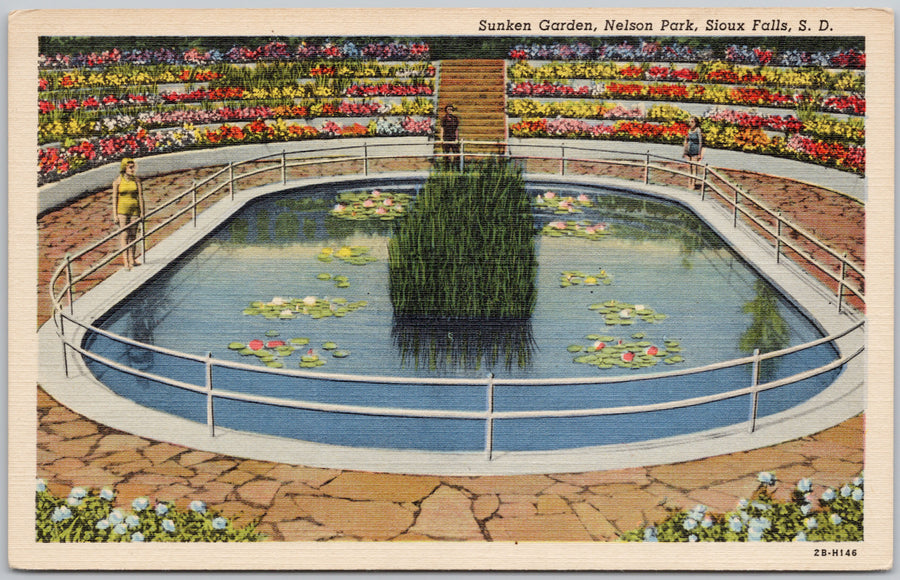 Sunken Garden Nelson Park Sioux Falls South Dakota Postcard