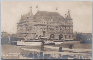 Constantinople Turkey La Gare de Haidar-Pacha Steamship Boat Postcard