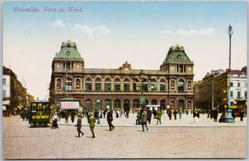 Bruxelles Gare du Nord Belgium Railway Train Station Brussells Postcard