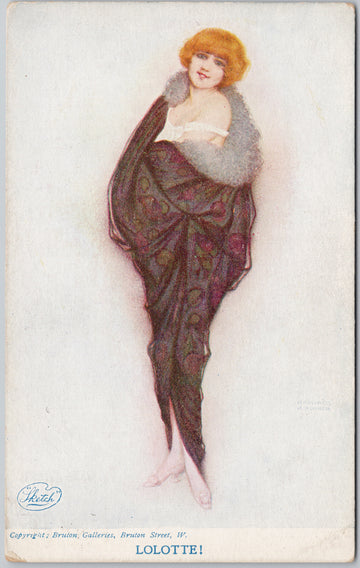 Raphael Kirchner Artist 'Lolotte' Portrait of Elegant Woman Postcard 