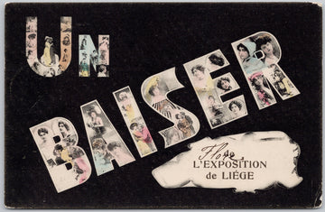 Belgium Un Baiser L'Exposition de Liege Large Letter Postcard