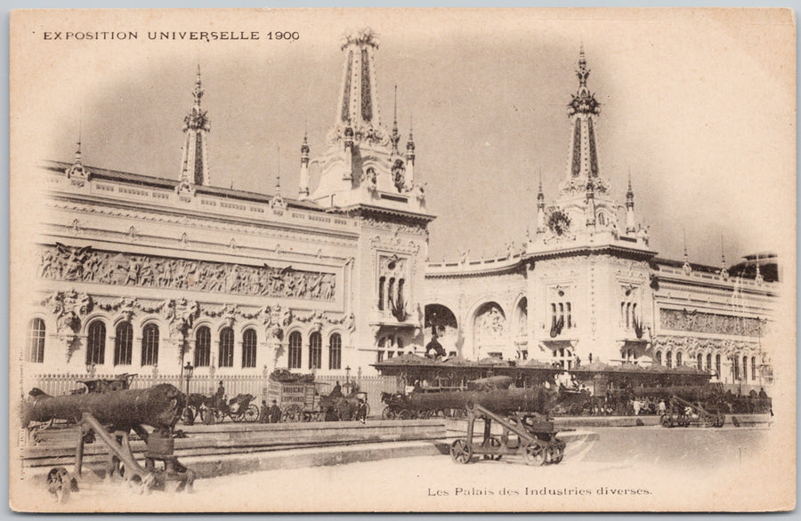 Paris France Exposition Universelle 1900 Les Palais des Industries Diverses Cannons Postcard