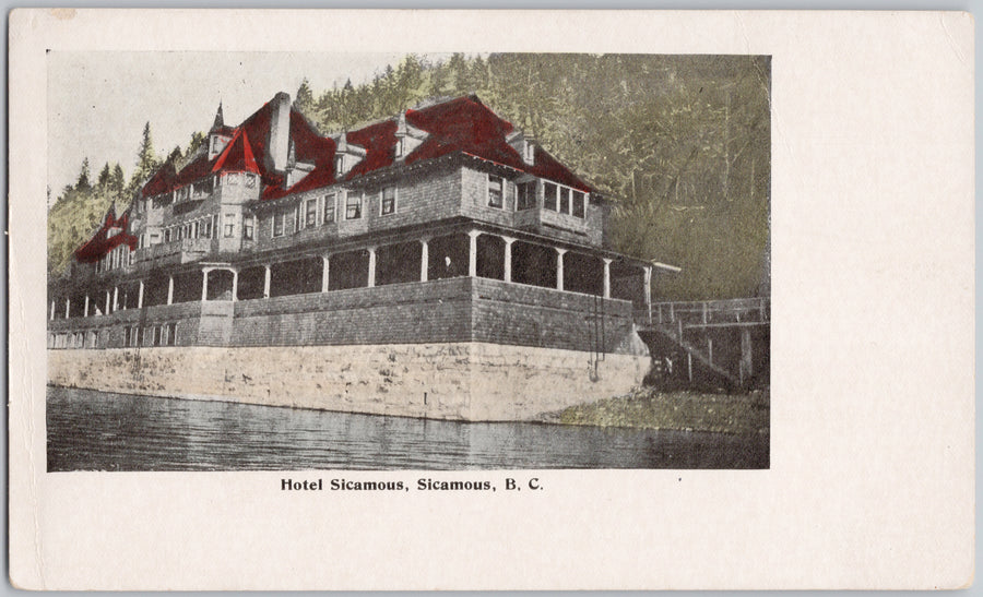 Sicamous BC Hotel Sicamous British Columbia Undivided Back Postcard