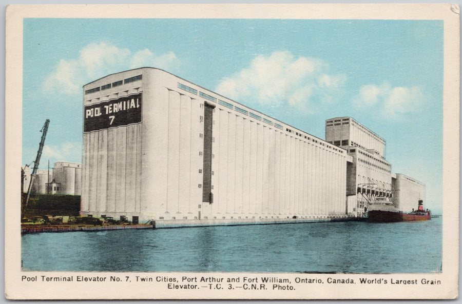 Pool Terminal Elevator No 7 Port Arthur Fort William Ontario Postcard