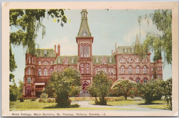 Alma College St Thomas Ontario Main Building ON PECO Postcard 