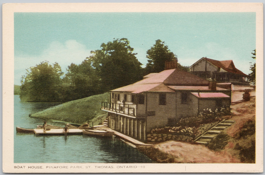 Boat House Pinafore Park St Thomas Ontario ON PECO Postcard SP19