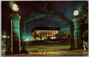 University of California Berkeley CA Sather Gate Evening Postcard