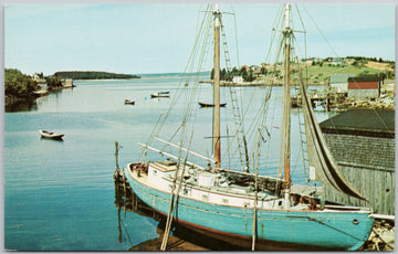 Hackets Cove Nova Scotia Fishing Schooner Boat NS Canada Postcard