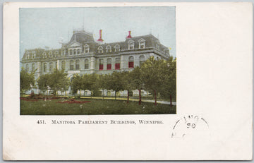 Winnipeg Manitoba Parliament Buildings  MB Canada 1905 Postcard 