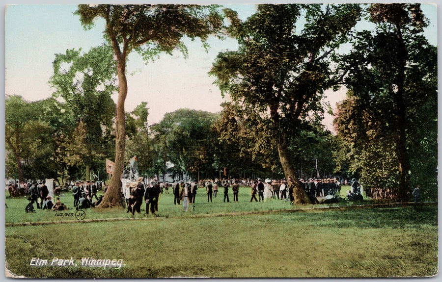 Elm Park Winnipeg Manitoba MB Canada Sports 1909 Postcard