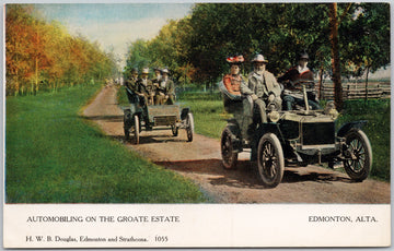 Edmonton Alberta Automobiling on Groate Estate Canadian Souvenir Postcard 