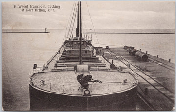 Port Arthur Ontario A Wheat Transport Ship Postcard