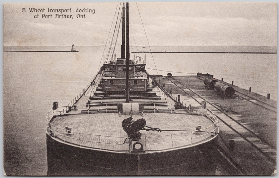 Port Arthur Ontario A Wheat Transport Ship Postcard