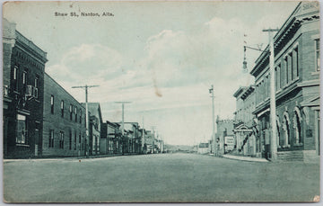 Shaw Street Nanton Alberta Postcard 