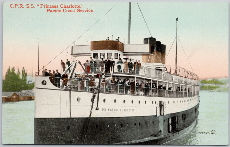 CPR SS 'Princess Charlotte' Pacific Coast Service Steamship Postcard 