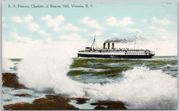 SS 'Princess Charlotte' Steamship of Beacon Hill Victoria BC British Columbia Postcard 