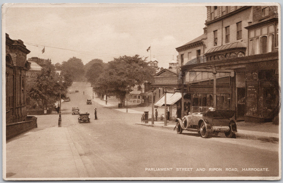 Harrogate Parliament Street and Ripon Road Yorkshire England RCAF Mail Postcard 
