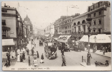 Regent Street London England Buses LL #115 Postcard 