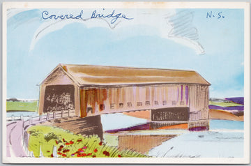 Covered Bridge NS Nova Scotia Postcard