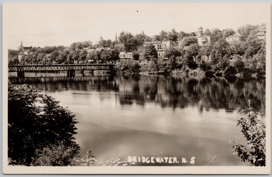 Bridgewater NS Nova Scotia Bridge Unused RPPC Postcard 