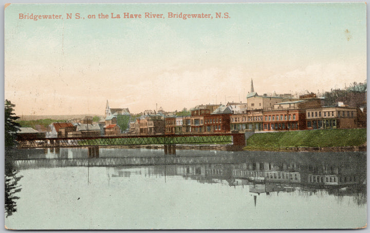 Bridgewater Nova Scotia NS Bridge La Have River Postcard 