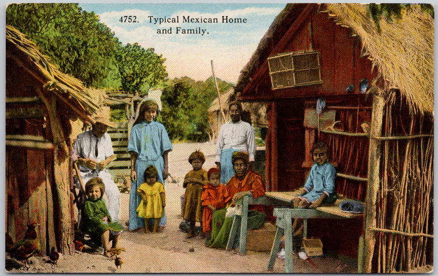 Mexico Typical Mexican Home and Family Unused Eno Postcard