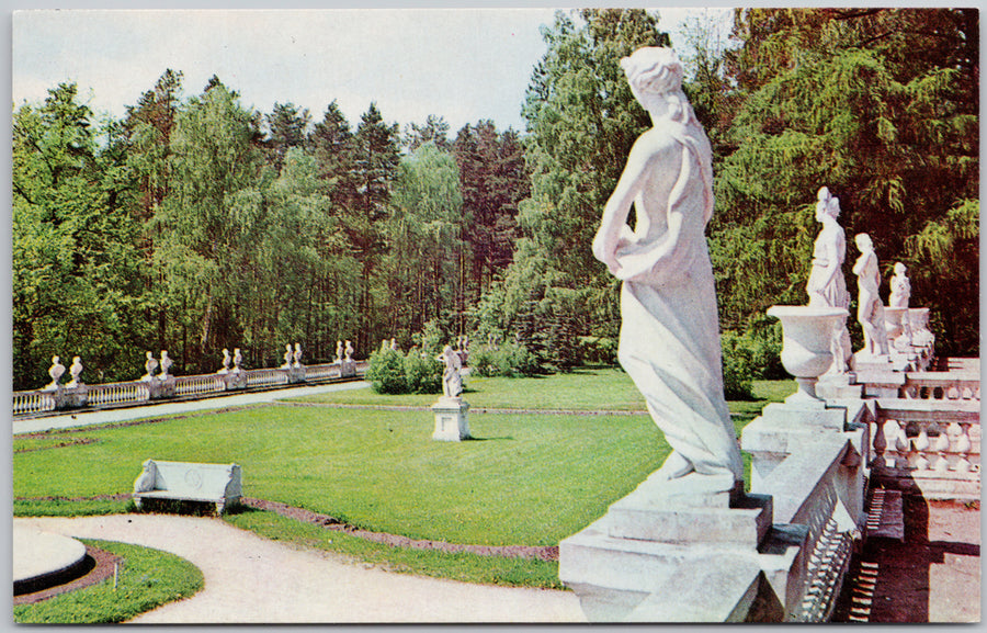 Moscow Russia Arkhangelskoe Park Statues Terrace Large Parterre Postcard 