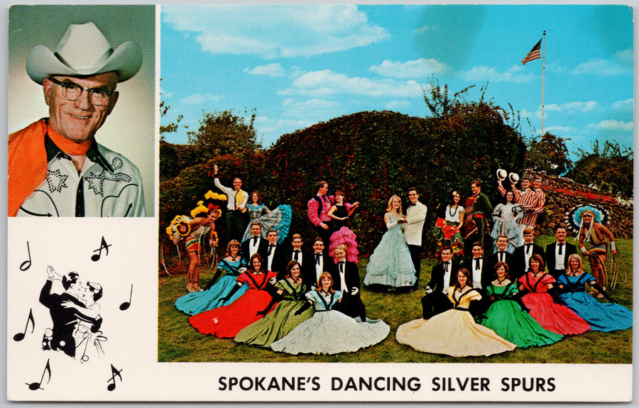 Spokane's Dancing Silver Spurs Spokane WA Washington USA Postcard 