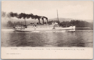 Princess Victoria Steamship Victoria - Seattle Flyer BC WA Unused Lowman Hanford Postcard