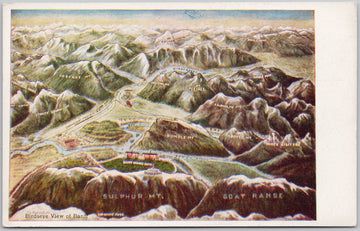 Banff Alberta Birdseye Banff Springs Mountain Ranges Canada Canadian Unused Postcard 