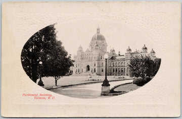 Parliament Buildings Victoria BC Vancouver Island Oval PNC Glosso Postcard 