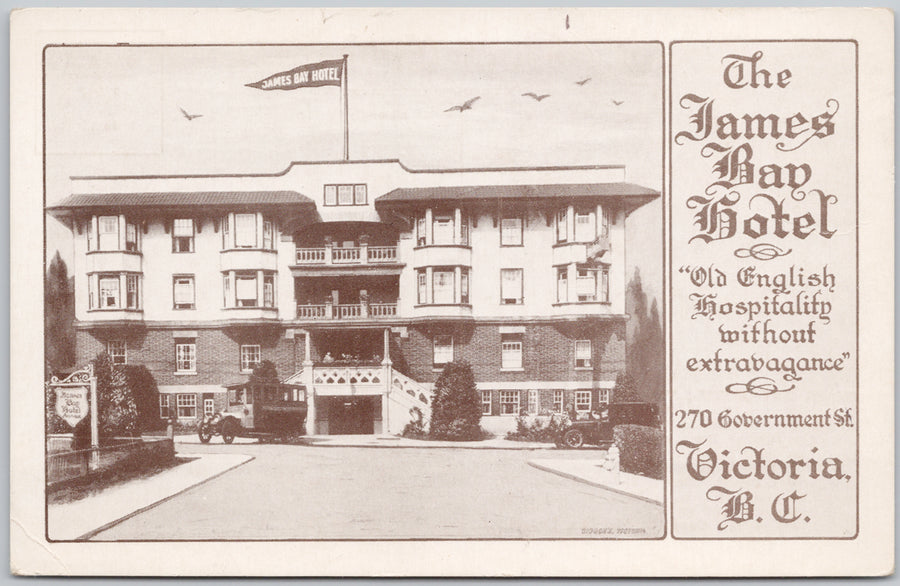 The James Bay Hotel Victoria BC Vancouver Island Advertising Postcard 