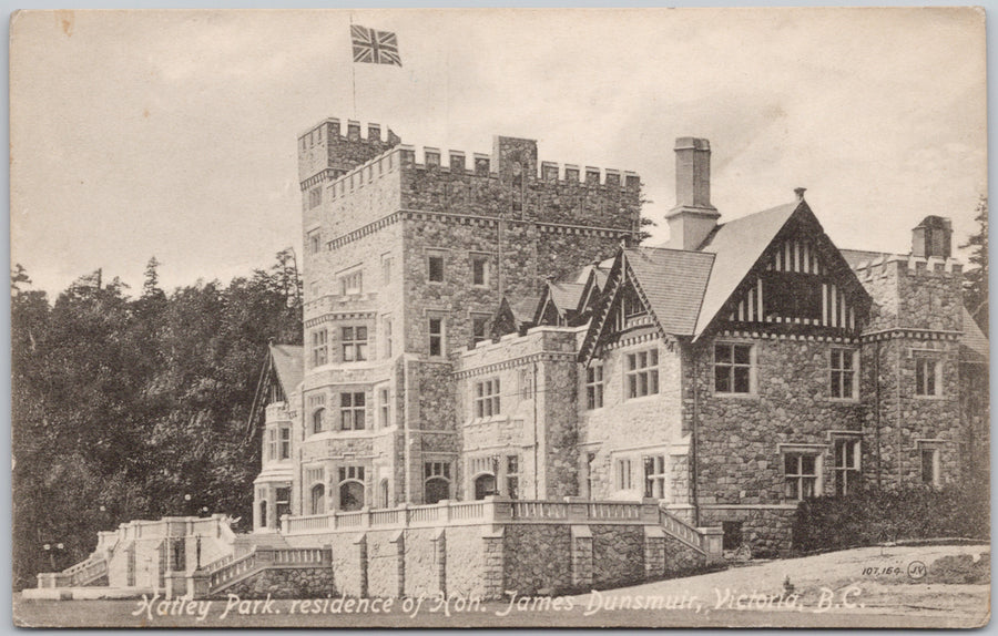 Victoria BC Hatley Park Residence of Hon. James Dunsmuir (now Royal Roads University location) Vancouver Island Postcard 