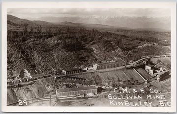 Sullivan Mine Kimberley BC Cominco CM&S Co British Columbia Canada RPPC Postcard 