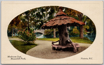 Victoria BC Mushroom Seat Beacon Hill Park Vancouver Island Postcard 