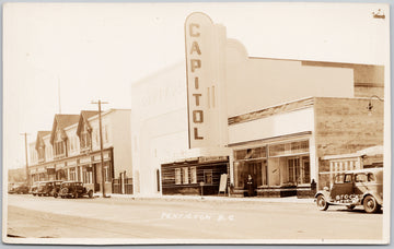 Penticton BC Capitol Theatre Coffee Shop Three Gables British Columbia Canada Stocks RPPC Postcard 