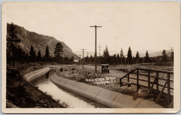 Oliver BC Irrigation Ditch Automobile British Columbia Stocks RPPC Postcard