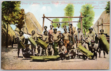 Seattle WA 1909 AYPE Group of Natives Igorrote Village Unused Postcard