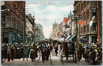 Yonge Street Toronto Ontario ON Corner of King St. Postcard 