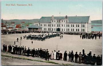 Drill Hall Vancouver BC British Columbia Soldiers Military Unused Postcard