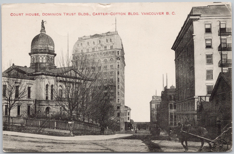 Vancouver Canada Court House Dominion Trust 1910 Postcard 