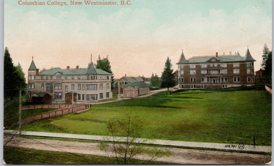 Columbian College New Westminster BC British Columbia New West Postcard