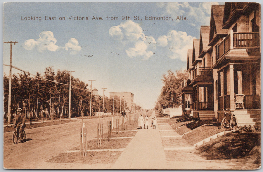 Edmonton Alberta Victoria Avenue from 9th Street Postcard 