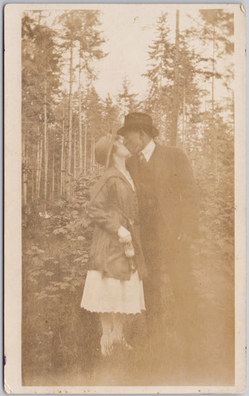 Woman and Man Kissing Fierheller Bros Vancouver BC Postcard 